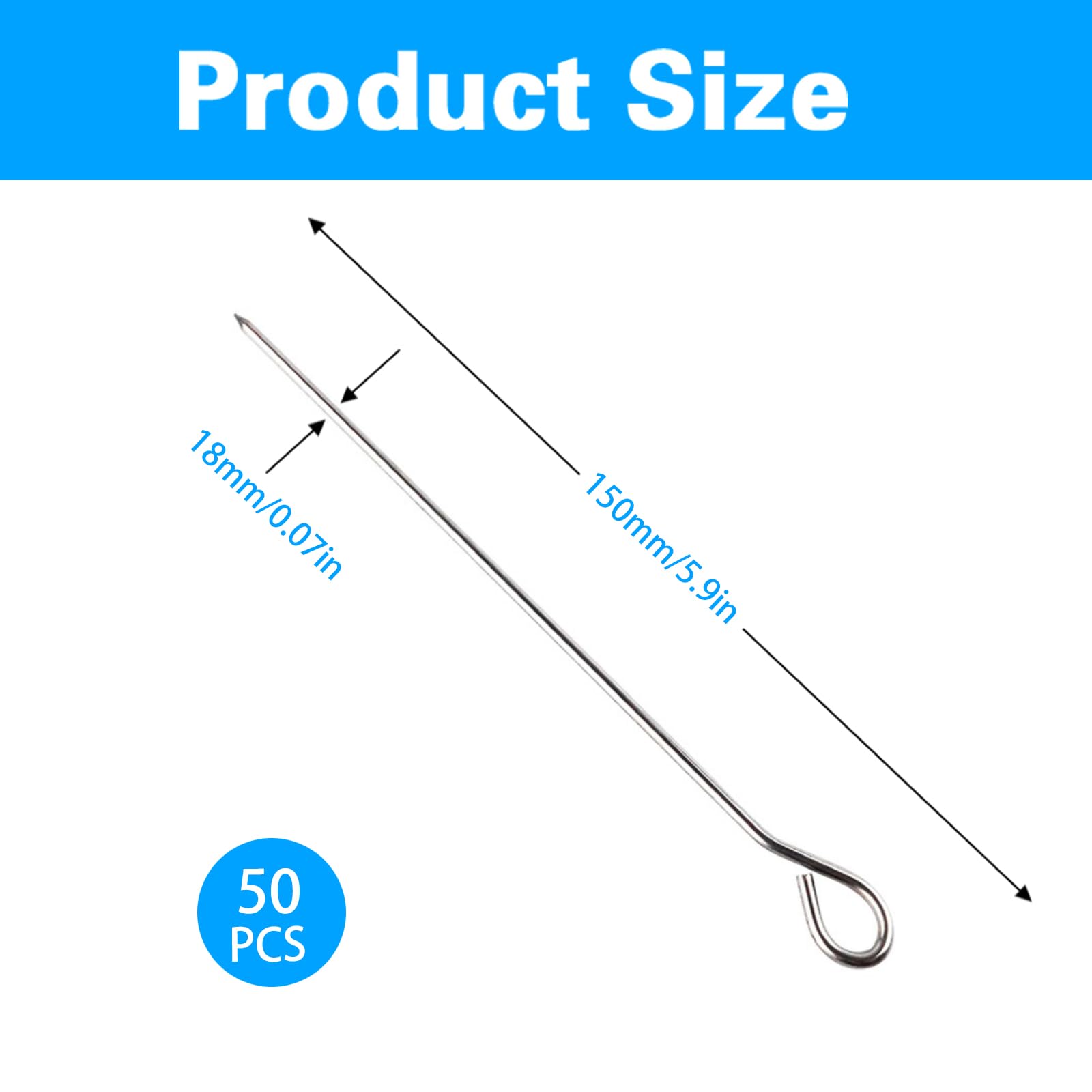 Spiedini In Acciaio Inox Per BBQ - 50 Pezzi Riutilizzabili Da 15cm - Foto 8