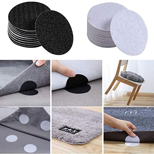 LNWSXB 5 Pairs Sofa Bed Sheet Carpet Tablecloth Anti-slip Anti-slip Fixed Velcro Non-marking Double-sided Adhesive Black White