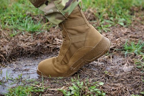 Belleville TR501 8 Inch AMRAP Athletic Training & Military Boots for Men - Air Force/Army Boots OCP ACU - Cattlehide Leather - PT Traction Rubber Outsole - Berry Compliant - Coyote4