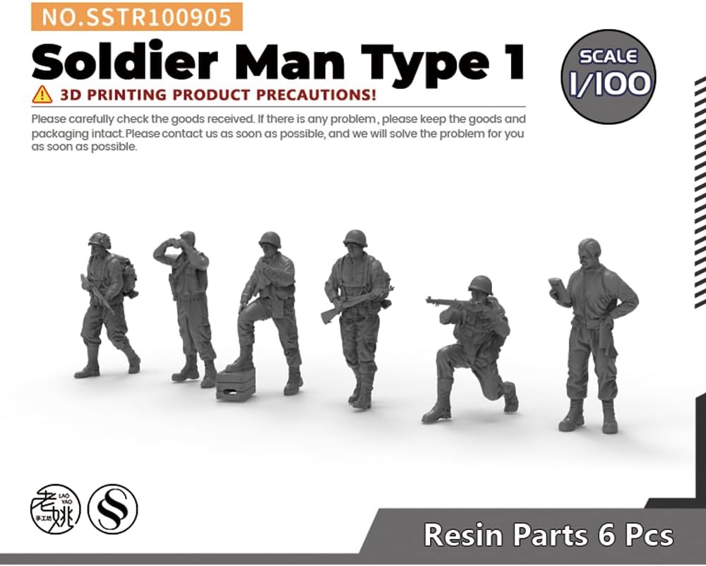 MRY-SFW LFTR100905 1/100 Flames of War FOW 15mm Miniature Soldier Man Type 1 image 2