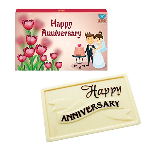 Image of Bogatchi Happy Anniversary Chocolates White Chocolates, 70 Grams