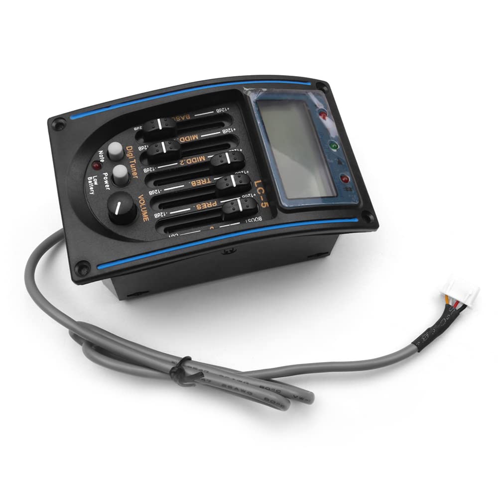 Pepisky Electric Box Guitar Pickup 5 Bands Equalizer System Tuner Piezo LCD Screen