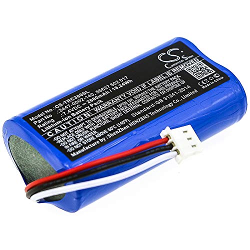 FITHOOD Battery Replacement for trilithic 360 DSP E-400 2447-0002-140 56627 502 017 (2600mAh/7.4V)