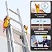 Lock Jaw Roof Ladder Stabilizer Hook for Gutter - Standoff in 5 Seconds with Slide-Lock Security - Prevent Aluminum Ladders Top Movement & Falls - Award-Winning Extension Ladder Accessories for Roof