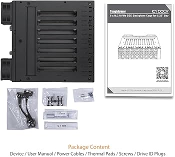 Amazon | ICY DOCK 8 x M.2 NVMe SSD搭載用リムーバブルケース 5.25