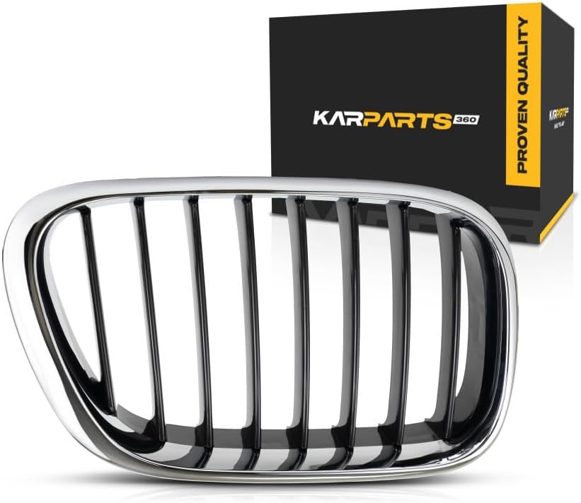 For BMW X5 2000 2001 2002 2003 Grille Passenger Side | Chrome | Plastic | Replacement For BM1200153 | 51138402646