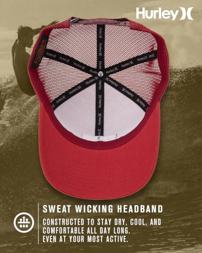 Image of Hurley Mens Trucker Hat - Flexible Quick Dry Fairway Mesh Trucker Hat for Men with Snapback Closure - Classic Mens Caps