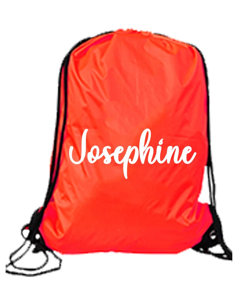 Personalised Name Rucksack Bag Swimming School Sports PE Drawstring Gym & Swimming Bag (Red (Personalised))