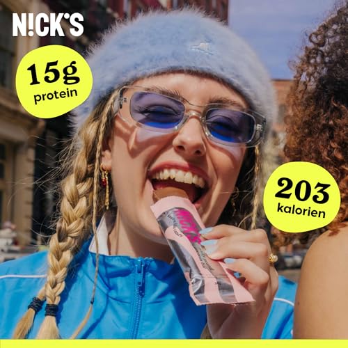 N!CK'S Protein Riegel ohne Zuckerzusatz – Erdnuss Karamell – 15g Eiweiß 30% – 203 Kalorien – Low Carb Keto Proteinriegel mit Ballaststoffen & Kollagen – Glutenfrei, Gesunde Snack ohne Palmöl 12x50g 3