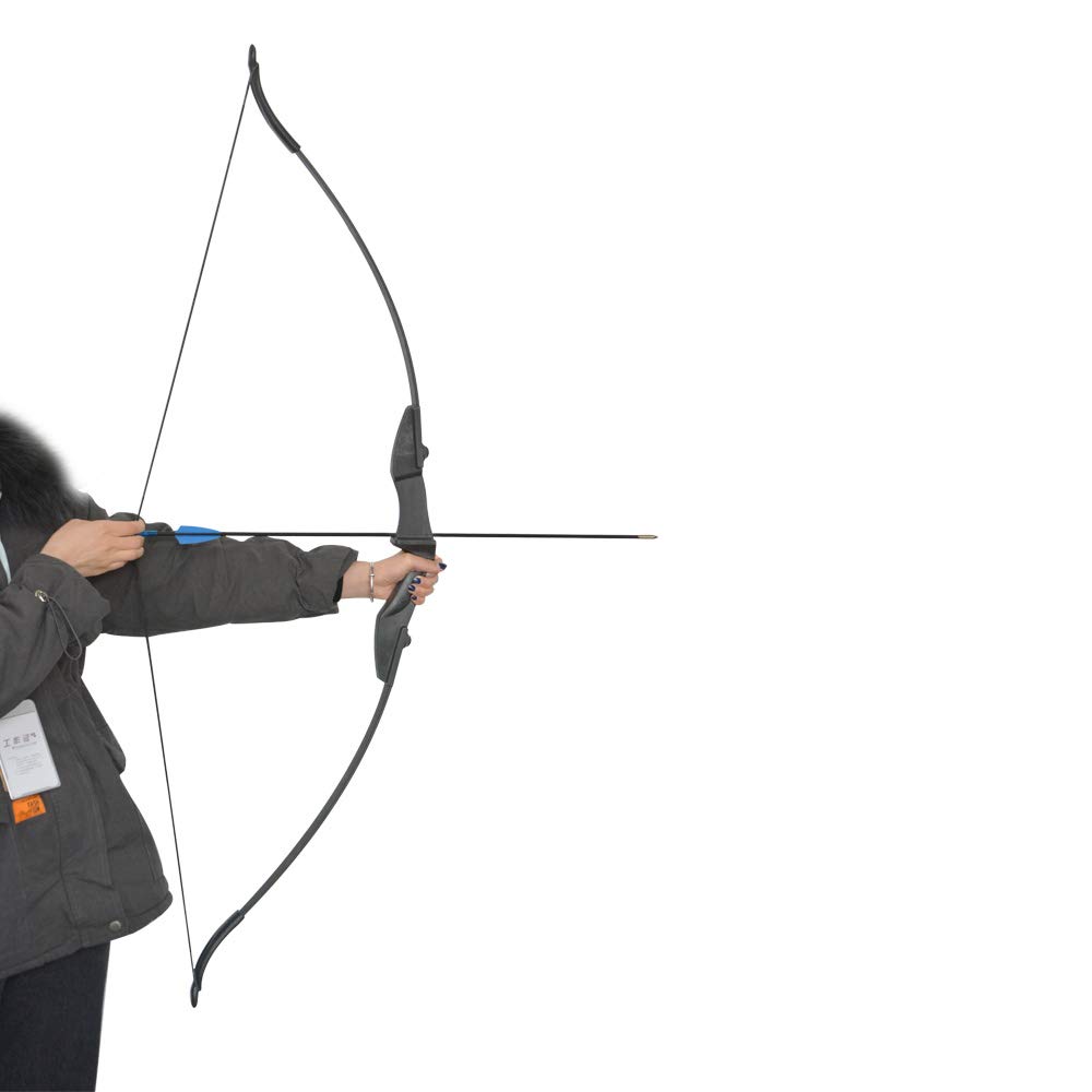 Ensemble Arc et flèche Classique pour Le tir à l'arc Chasse à l'arc Long 30lbs 35lbs 40lbs Arc d'entraînement au Takedown avec des flèches en Fibre de Verre