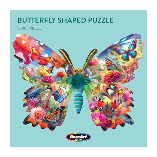 RoseArt - Rompecabezas de mariposa grande con 500 piezas, diseño colorido de naturaleza, 27" x 20", hecho en USA miniatura 4