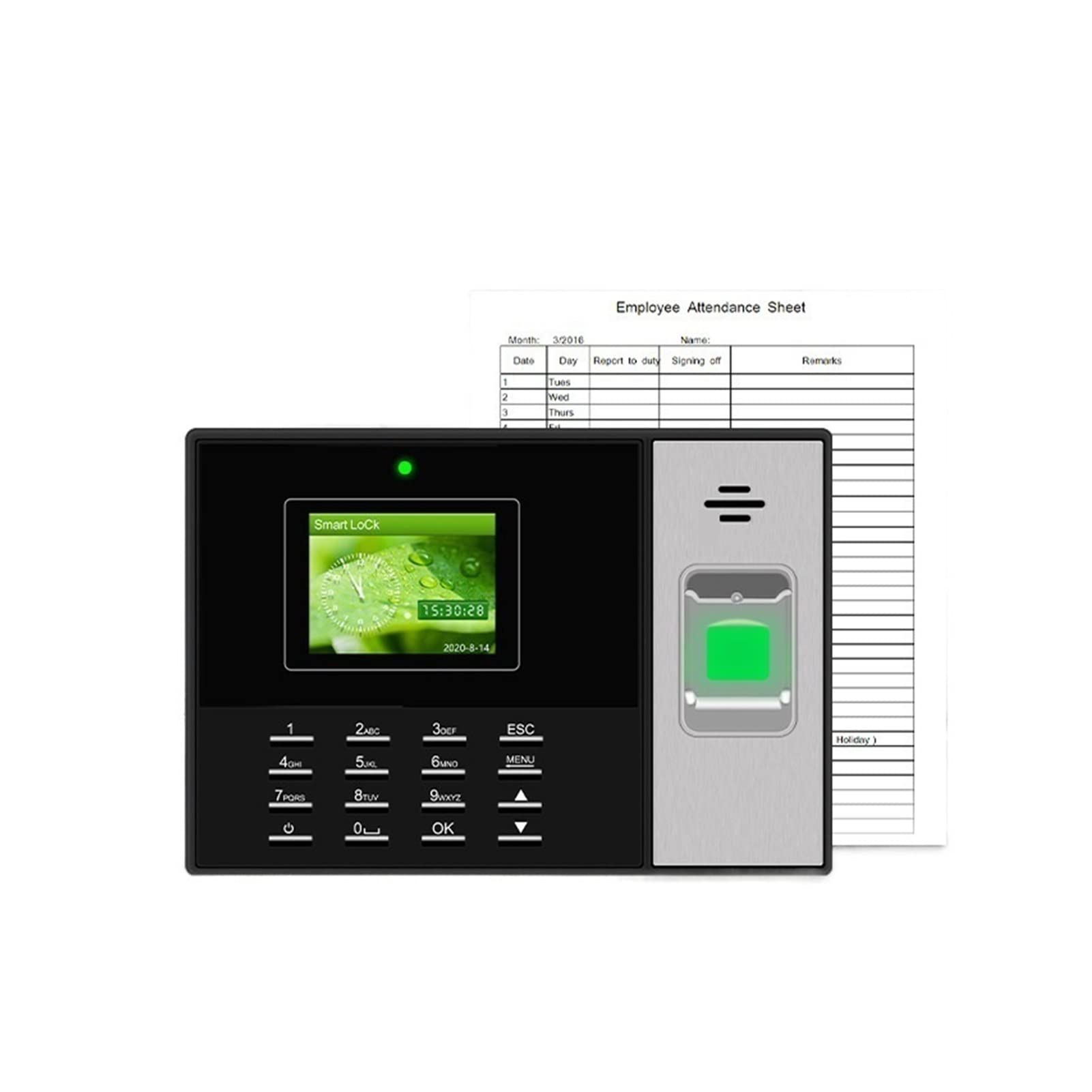 Zegar cyfrowy Dziurkacza Underition Card Machine Undentition Biometryczny Pinchent Punch Card Machine Inteligentne Uchwyt Hasło Maszyna dla małych firm i biur