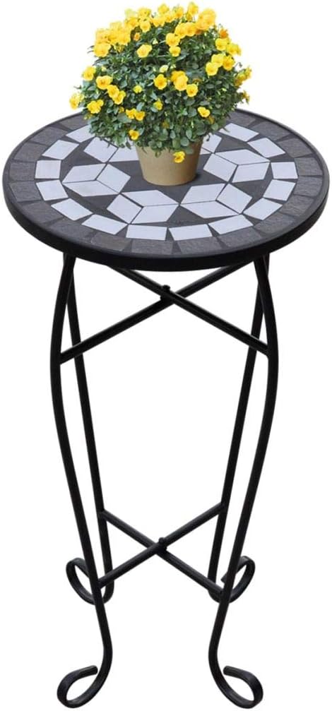 Mosaic Plant Stand, 60cm Outdoor Accent Mosaic Table Garden Display Rack Stool Plant Stands for Home Office