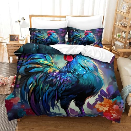Housse de couette crâne 3D microfibre 200x200cm avec taie