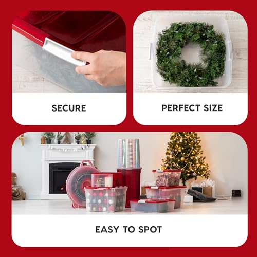 Iris 585341 Usa 33 Quart Christmas Wreath Storage Container Box thumb #1