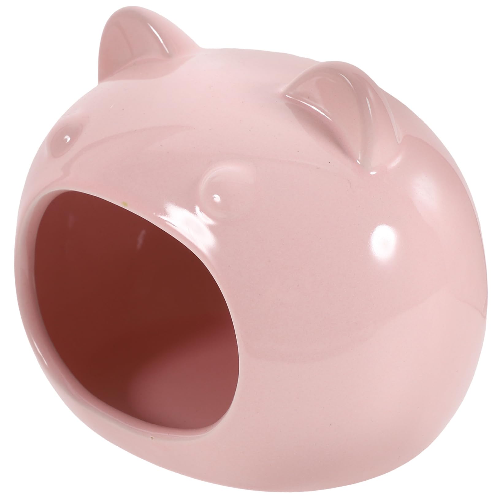 JOINPAYA Ceramic Hamster Hideout Small Animal Hideaway House Comfortable Pink Large Pet Rat Hiding Shelter Suitable for Hamsters and Gerbils