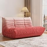 ビーンバッグチェア、ファイヤーサイドチェア、大人用大型ビーンバッグチェア、ティーン向けビーンバッグチェア、高反発フォーム、滑り止めベースフロアラウンジソファ、リビングルーム(グラデーションホワイトピンク、ラブシート)