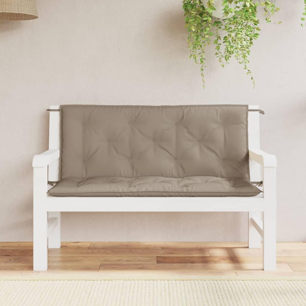 Cuscini per Panca da Giardino 2 pz 120x50x7 cm Tortora