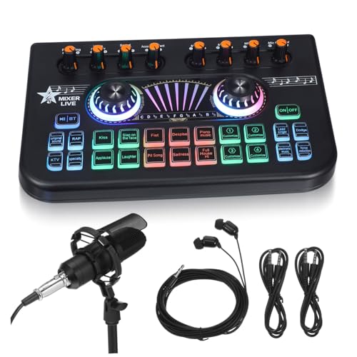 CONGARTENO Kit DJ Changeur De Voix Mixeur Audio Ligne Stéréo Mixeur De Ligne Stéréo Karaoké