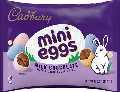 CADBURY MINI EGGS Milk Chocolate, Easter Basket Easter Candy Bag, 16 oz (Pack of 2)