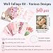 ASTRDECOR Pink Coquette Room Decor Aesthetic Pictures 50 PCS - Coquette Wall Art Prints 4"x6", Trendy Cute Home Decor, Wall Collage Kit For Teen Girls Dorm Bedroom, Vintage Pink Bow Posters