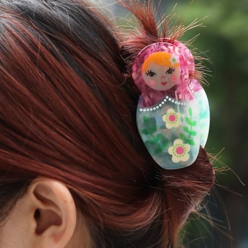 Personalized Acetate Matryoshka Russian Nesting Doll Hair Claw Clip, 1 Piece