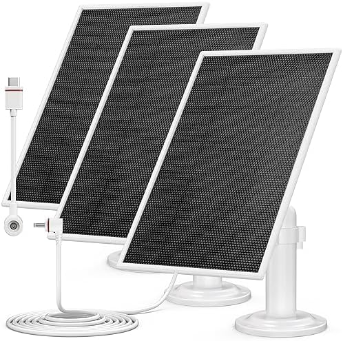 3 Pack – Solar Panel for Ring Camera Compatible with Ring Stick Up Cam Battery, Ring Spotlight Cam Plus/Pro(Battery) Charger Outdoor with 13Ft Charger Cable – Camera Not Included