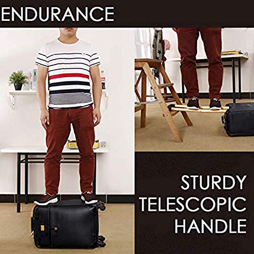 THE CLOWNFISH Luxury 22 Inch Unisex Synthetic Softsided Spinner Travel Suitcase Business Luggage Briefcase and Laptop Roller Case - 801(Black) - Image 7