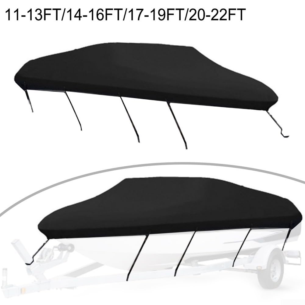 Tessuto Oxford resistente per copertura barca, impermeabile e antipolvere, per pesca, kayak, scafo a V, per barche, vestibilità regolabile (420 x 270 cm)