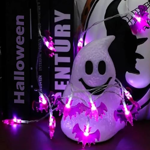 2PCS Halloween Bat Led Lights 10ft 20 Led String Lights Battery Powered - image 5