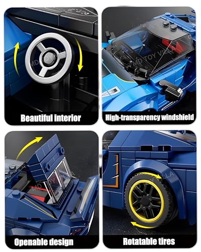 Image of Speed Champion Model Car Building Blocks (341 Pcs) Highly Detailed Car Model with Guidebook Learning & Educational Toy Play Set. Sports Race Car Building Kits for Adults Kids 8+