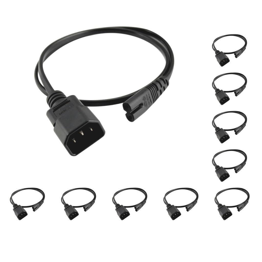 10 set di IEC 320 C14 a C7 cavo di prolunga di alimentazione CA per monitor PC PDU UPS DMX