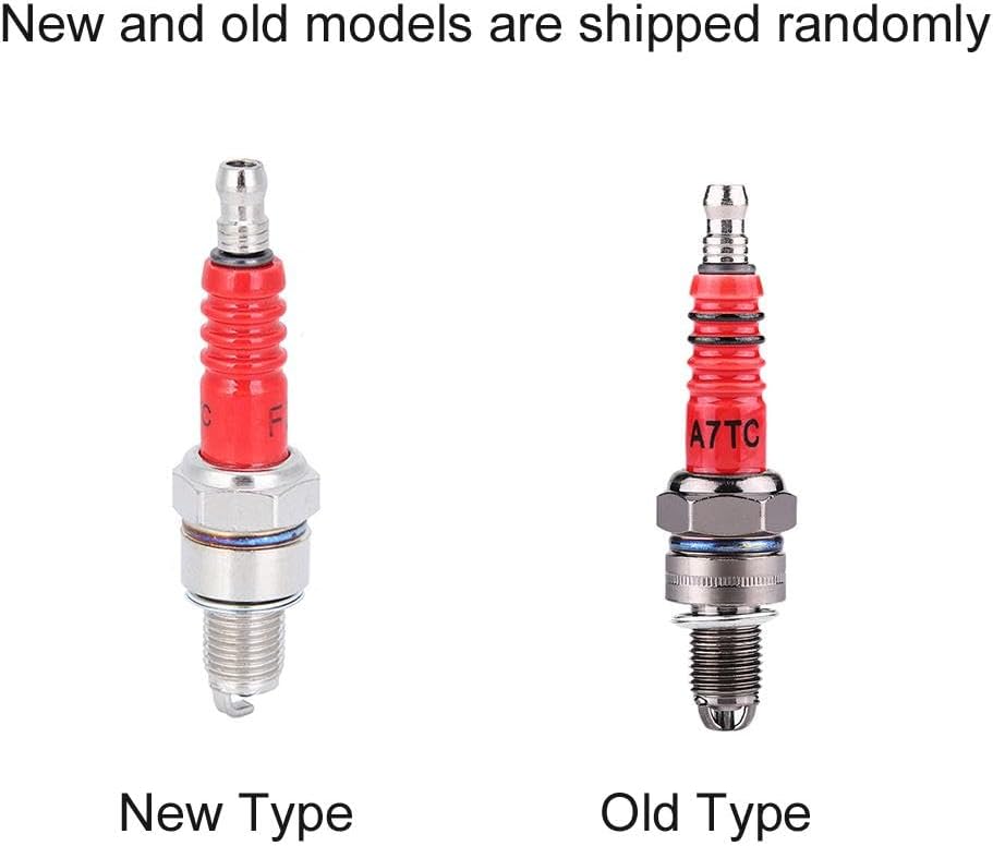 ZPSHYD 5Pcs Spark Plugs, Automotive Replacement Spark Plugs Motorcycles Racing Spark Plug with Single Electrode for Scooter GY6 50CC 125CC 150CC Engine (Red)