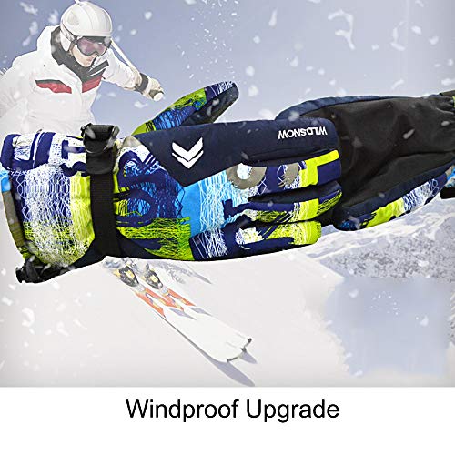 Capa protetora, Andoer Luvas de esqui 100% impermeável para neve quente para homens, mulheres e cria