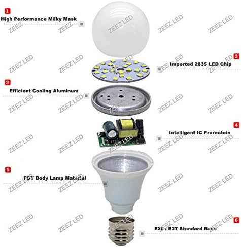ZEEZ Lighting - LED A-Shaped A19 Light Bulb 7W Equivalent 60W Incandescent Lamp - Soft Warm White - 1 Pack