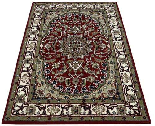 Rot Compatible with Orient Teppich 100% Wolle 140X200 cm Handarbeit Handgetuftet T954