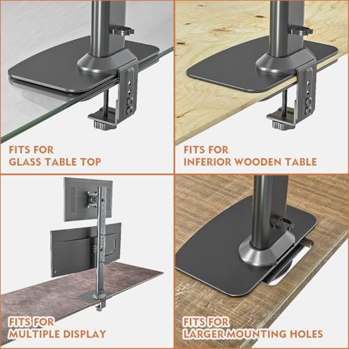 Image of Monitor Mount Reinforcement Plate for Thin Glass and Other Table Tops, Steel Monitor Mount Reinforcement Plate, for Most Monitor Desk Mounts