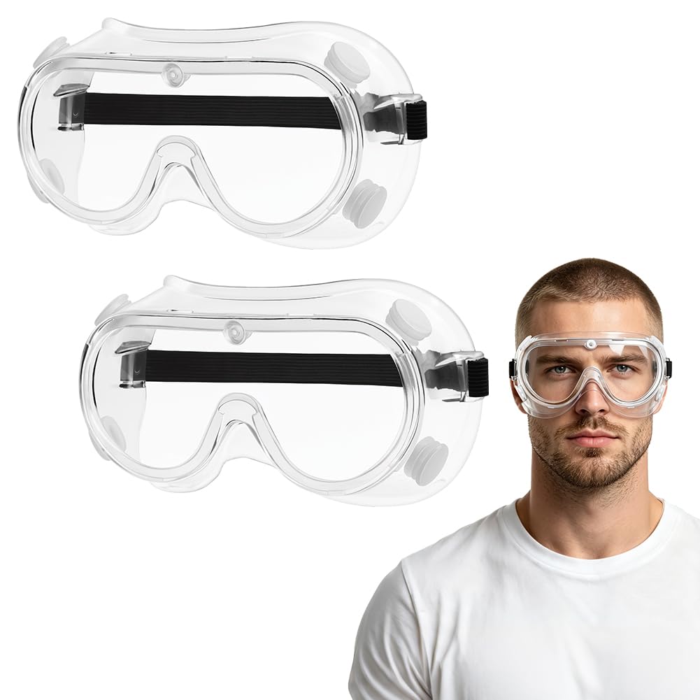 Ainiv 2 PCS Safety Goggles Anti-Fog Protective Glasses, Clear