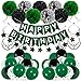 Birthday Decorations for Men, Green Party Decorations for Men Women Boys Girls with Happy Birthday Banner Balloons, 71 Pcs Green and Black Party Supplies