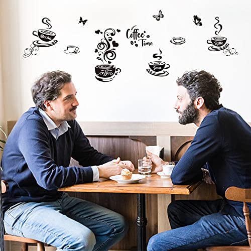 SUPERDANT Vinilo Adhesivo de Pared Hoja de Calcomanías de Tiempo de Café, Decoración de Cocina