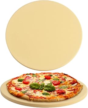 homEdge Pizza Stone Set, Heavy Duty Round Cordierite Baking Stone for Bread, Pizza, Thermal Shock Resistant Cooking Stone for Oven and Grill-15 Inches Diameter