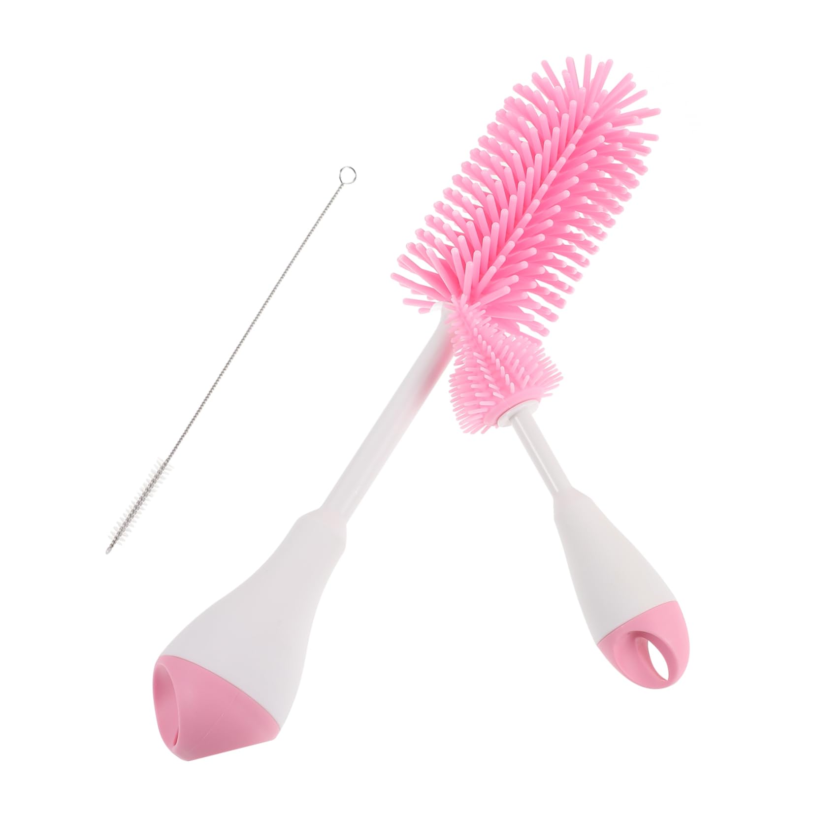HEMOTON 3pcs Cleaning Brush Set Mug Brush Bottle Washer Bottle Cleaner Straw Cup for Household Cleaning He Washer Machine Cleaner Feeding Bottle Brush Bottle Cleaning Brush Abs Pink