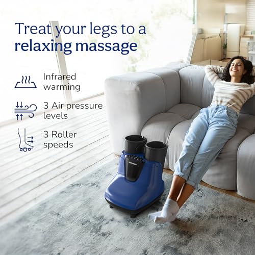 Image of Caresmith Revive Foot & Leg Massager Machine for Pain Relief | 14 Air Bags & 6 Foot Rollers with Infrared Warming | Foot Massager Machine for pain relief