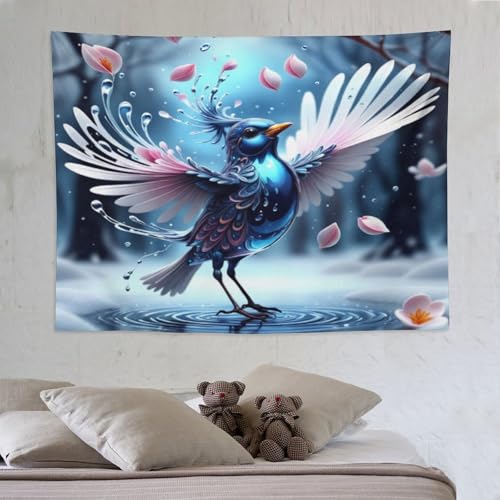 Tapisserie murale oiseau mignon pour cacher mur blanc sans peindre