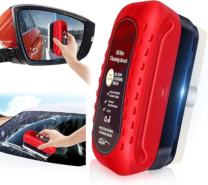 Car Windshield Cleaning Brush & Glass Polish Kit | Anti-Fog Spray and Oil Film Remover | Window & Mirror Maintenance Tool-image-24