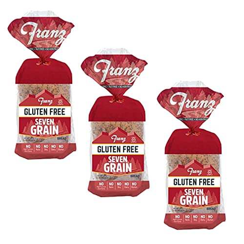 Gourmet Kitchn Franz Gluten-Free Seven Grain Sliced Delicious Bread Contains no Nuts and Dairy - Soy Free and Without High Fructose Corn Syrup Added - NET WT 18 Oz. 3 - Pack
