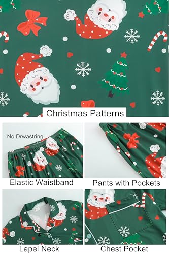 Image of Vozanet Women's Plus Size Pajamas Button Down Shirt and Pants Soft Lounge Sets Bride Nighty Bottom with Pockets 1x to 5x