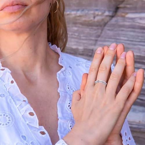 Miniatura 3 de Supcare Anillos antiestrés para mujer de 460.315 in para la ansiedad, anillo de pulgar con chorro de arena, regalo para mujeres, talla 7-14 (con
