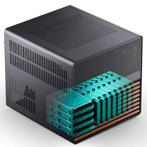 Image of JONSBO N5 NAS Pc Case, E-ATX,12HDD+4SSD Drive Bay GPU HP Host, Supports Max. 4 GPU,E-A.TX(330mm) MB /ATX PSU Supports, with 3 Fans Built-in, 8 Slots PCI, Solid Wood Veneer Computer Case,Home Server