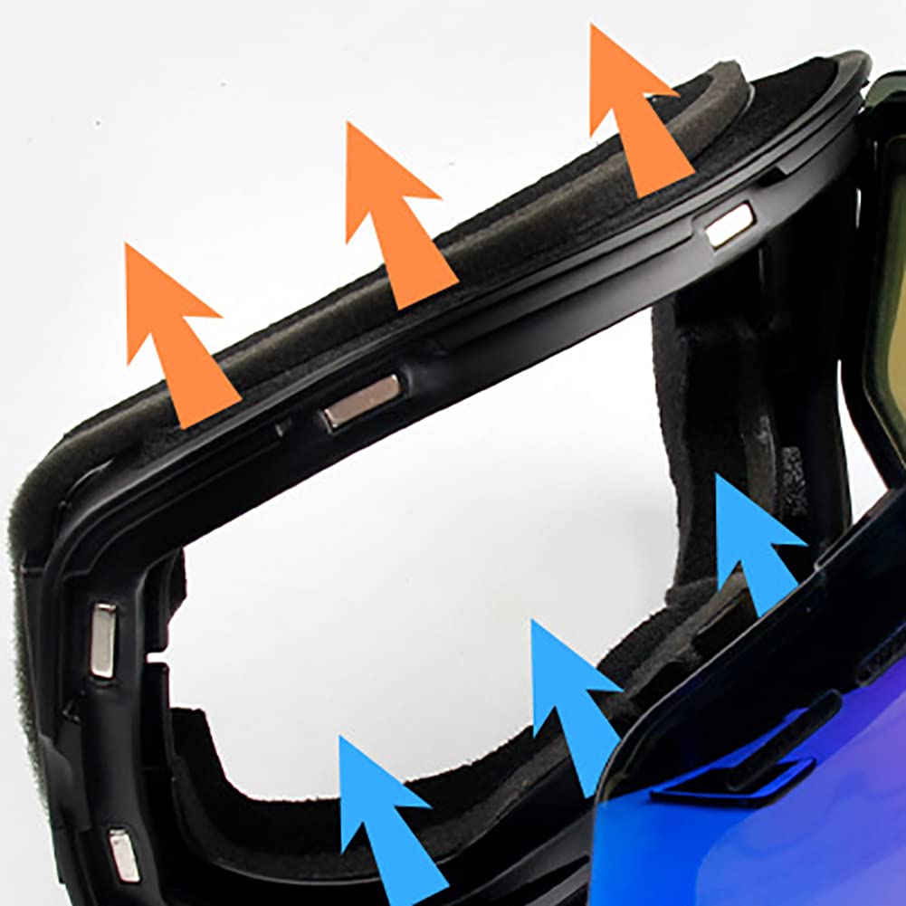Lunettes de ski professionnelles, grandes lunettes de ski antibuée à double couche sphérique, lunettes de ski Cocamyopia pour enfants, adultes, hommes et femmes, double lentille antibuée antiult